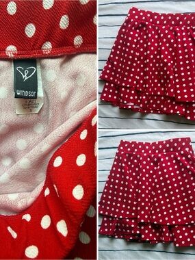 Windsor Red and White Polka Dot Skirt